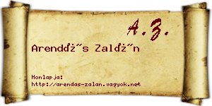 Arendás Zalán névjegykártya
