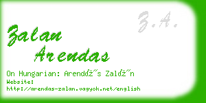 zalan arendas business card
